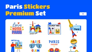 Animated Paris Stickers Set, an Emoji Icon by Vectors Market (Thumbnail 5 of 5)