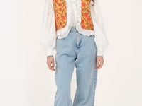 Multicolor reversible gilet with ruffles | My Jewellery