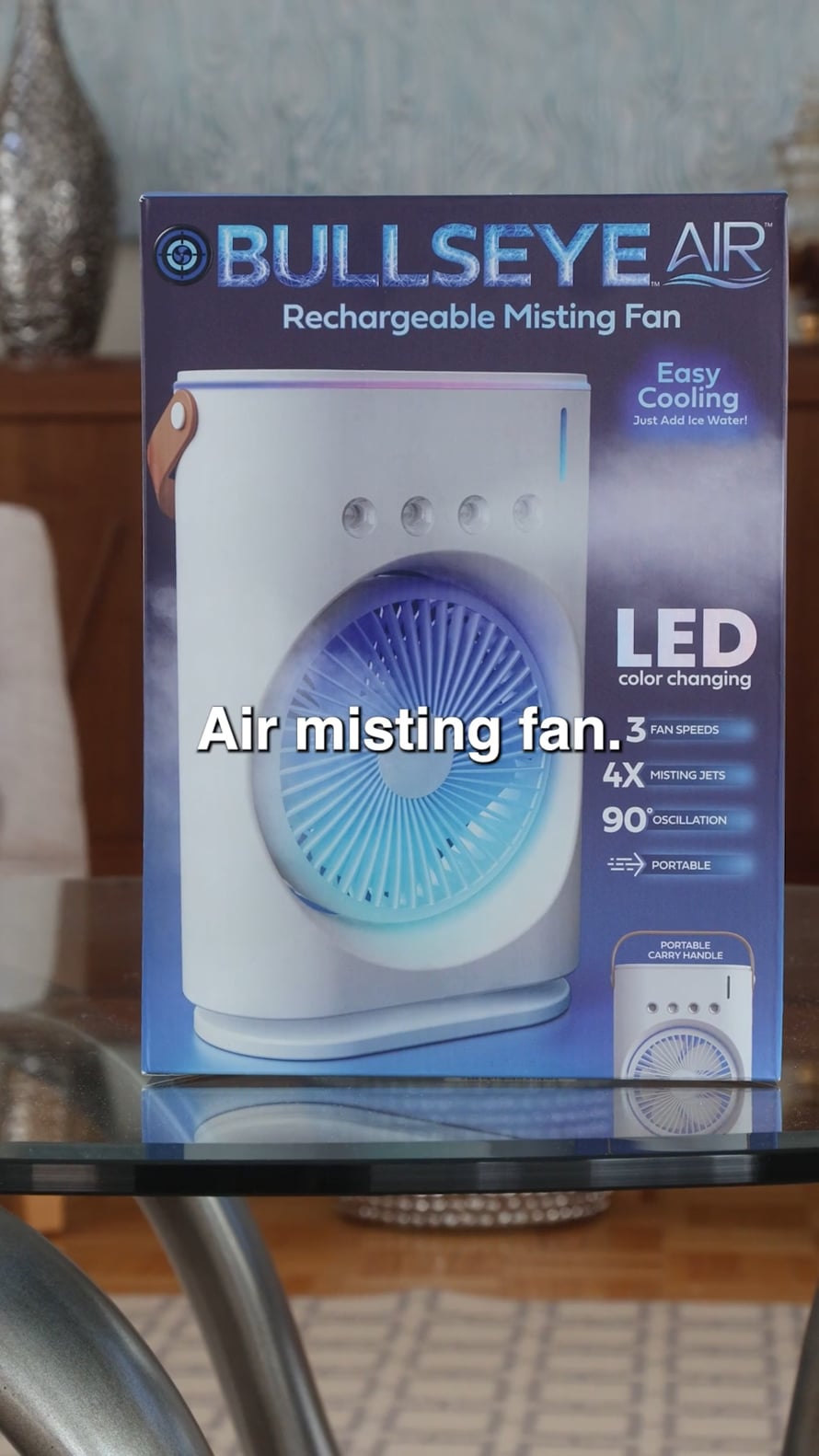 BULLSEYE AIR Rechargeable Misting Fan Portable Evaporative Air Cooler, Oscillati