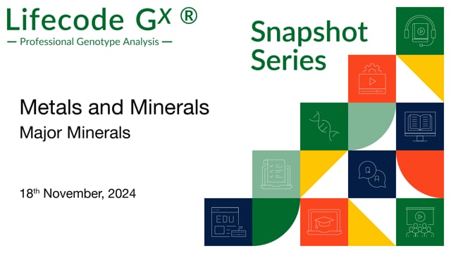 Metals and Minerals, Major Minerals