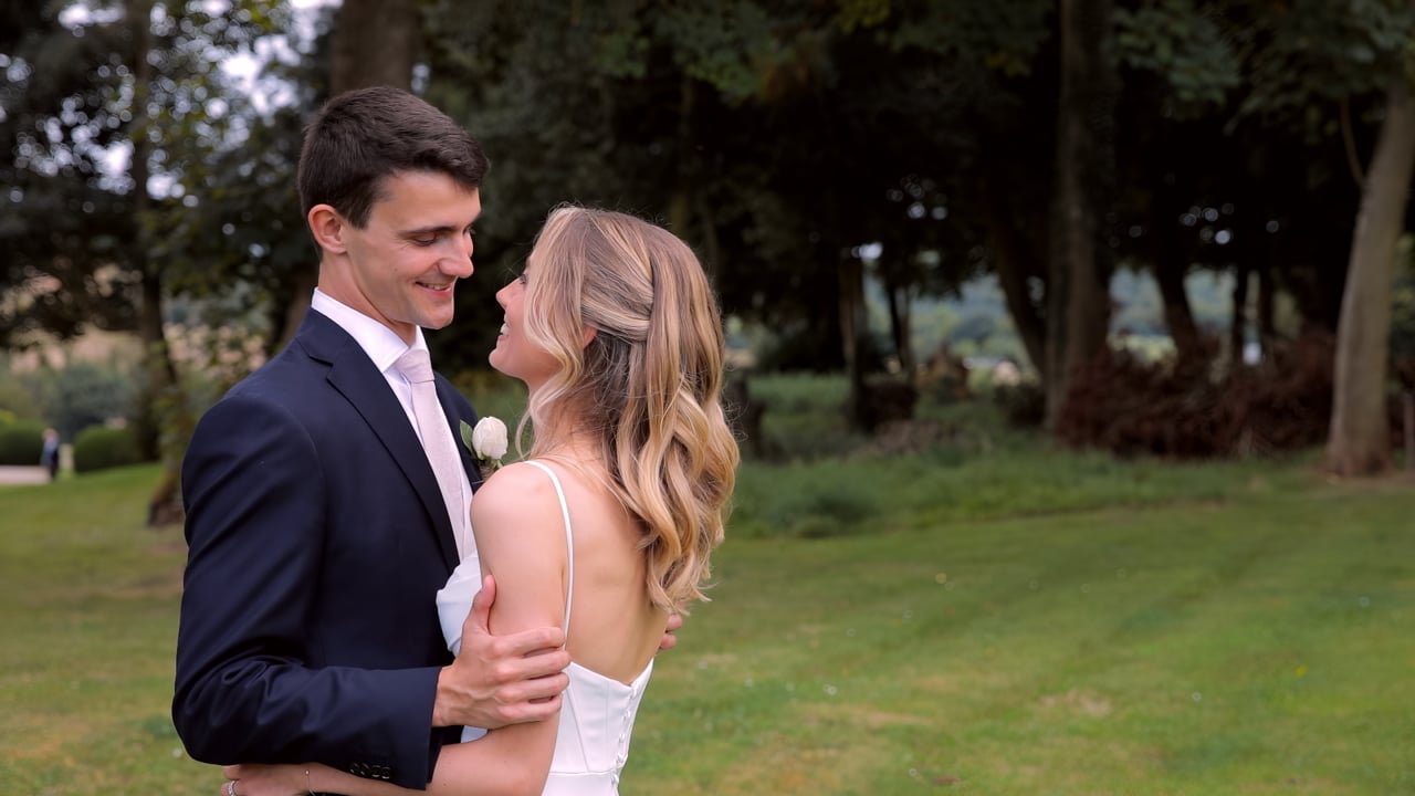 Bethany and Liam on their wedding day at Château de Vauchelles