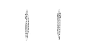 Italian Embellished Hoop Earrings in Sterling Silver. 1 38