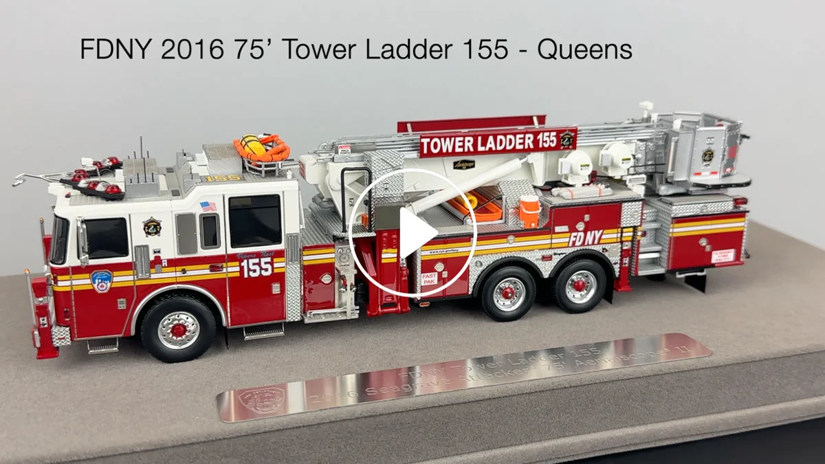 Fire Replicas FDNY 2016 Seagrave Attacker 75' Tower Ladder 155