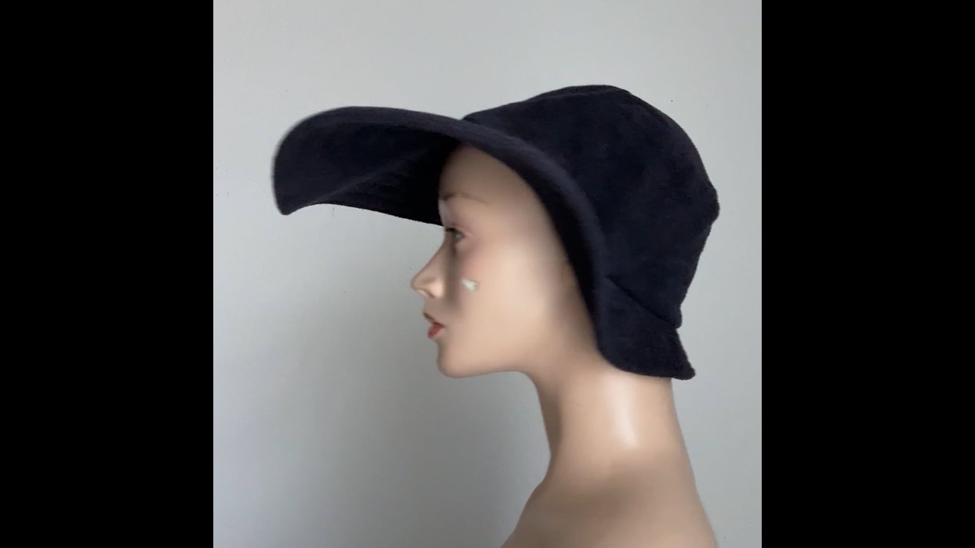 Vintage Norma Kamali for Stetson Hat Wide Brim Floppy Navy Terry Cloth HTF OS Authentic MCM Leopard Printed Visetos Clutch Brown/Black main image 3