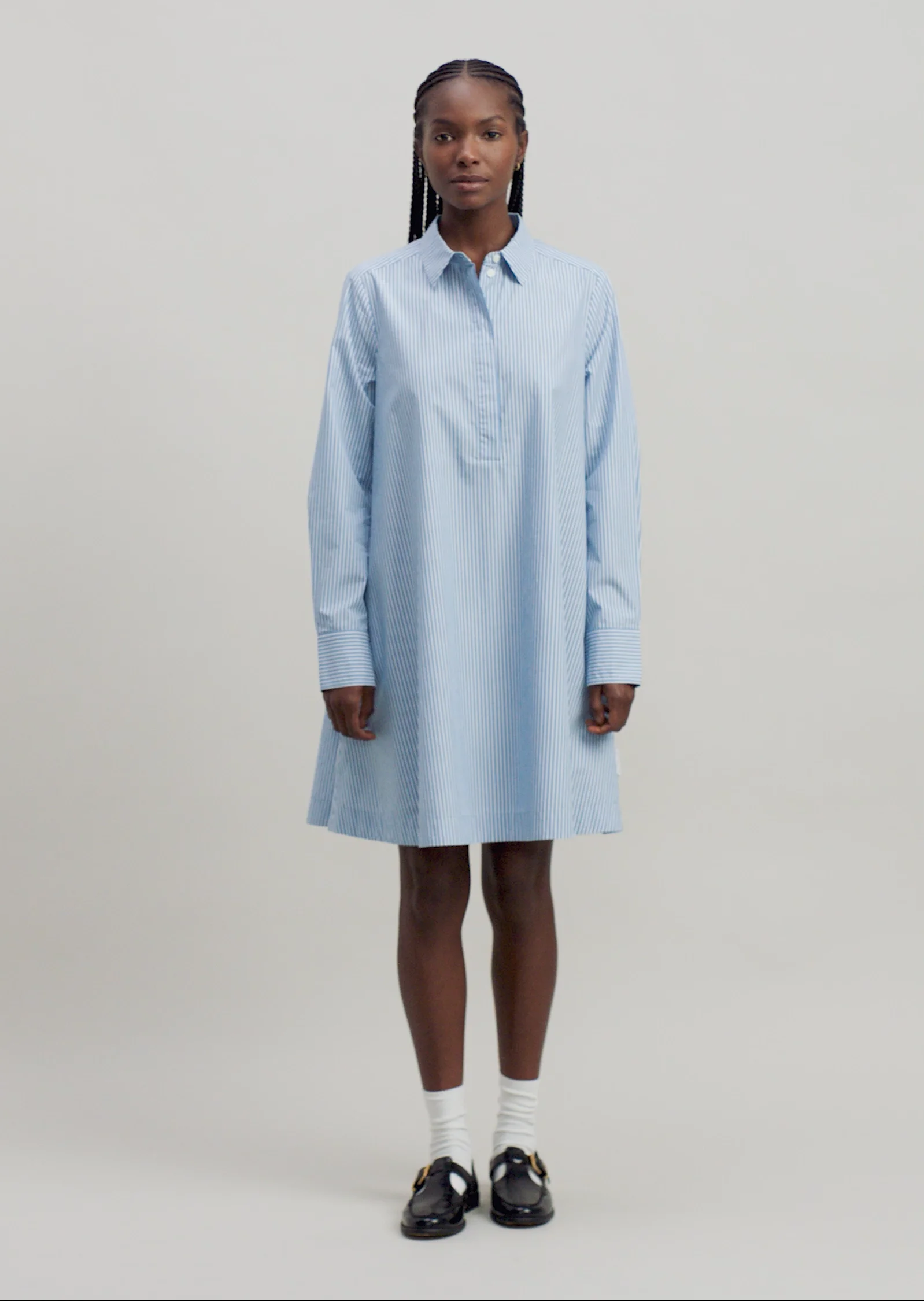 ● I AM MARI ● Robenin String Collar Stripe Shirt Dress Marni – Striped mid cotton shirt-dress with dyed bottom