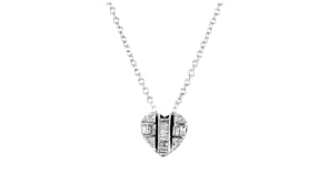 .10 ct. t.w. Diamond Heart Cluster Necklace in Sterling Silver