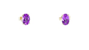.80 ct. t.w. Oval Amethyst Stud Earrings in 14kt Yellow Gold