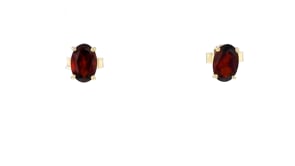 .90 ct. t.w. Oval Garnet Stud Earrings in 14kt Yellow Gold
