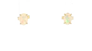 Oval Opal Stud Earrings in 14kt Yellow Gold
