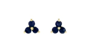 .10 ct. t.w. Sapphire Three-Stone Stud Earrings in 14kt Yellow Gold