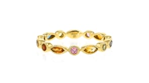 .84 ct. t.w. Multi-Gemstone Geometric Eternity Band in 14kt Yellow Gold