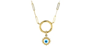 Multicolored Enamel Evil Eye Charm in 14kt Yellow Gold
