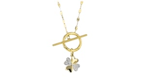 Diamond Four-Leaf Clover Charm in 14kt Yellow Gold