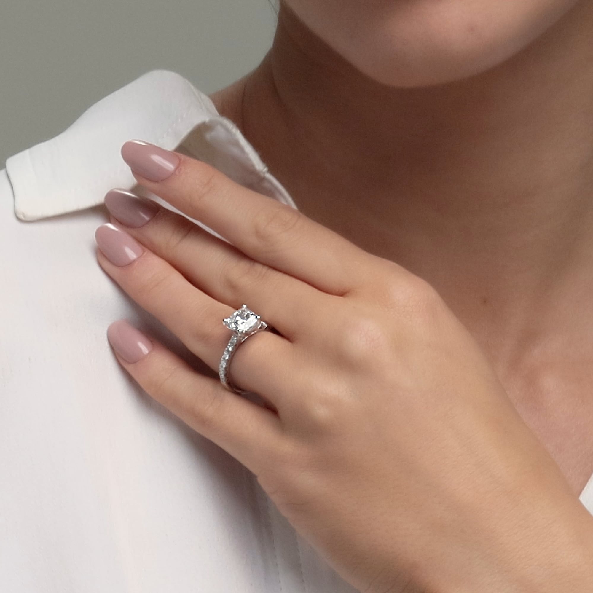 product video 2 for 3 ctw Cushion Lab Grown Diamond Royal Crown Engagement Ring