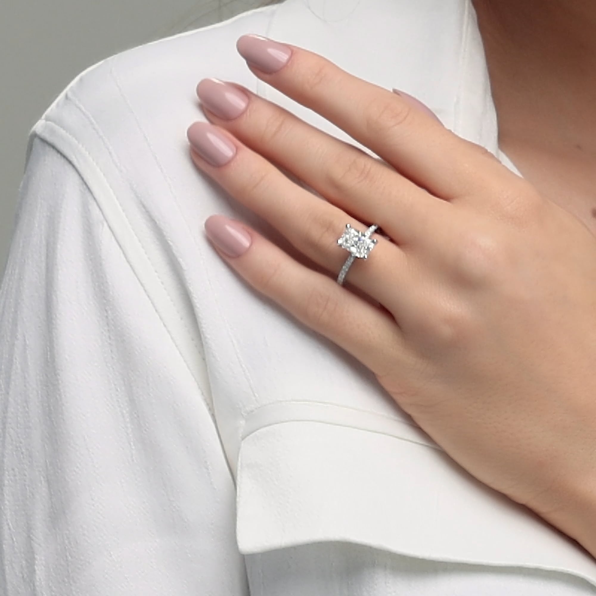 product video 2 for 4 1/4 ctw Elongated Cushion Lab Grown Diamond Eternity Engagement Ring