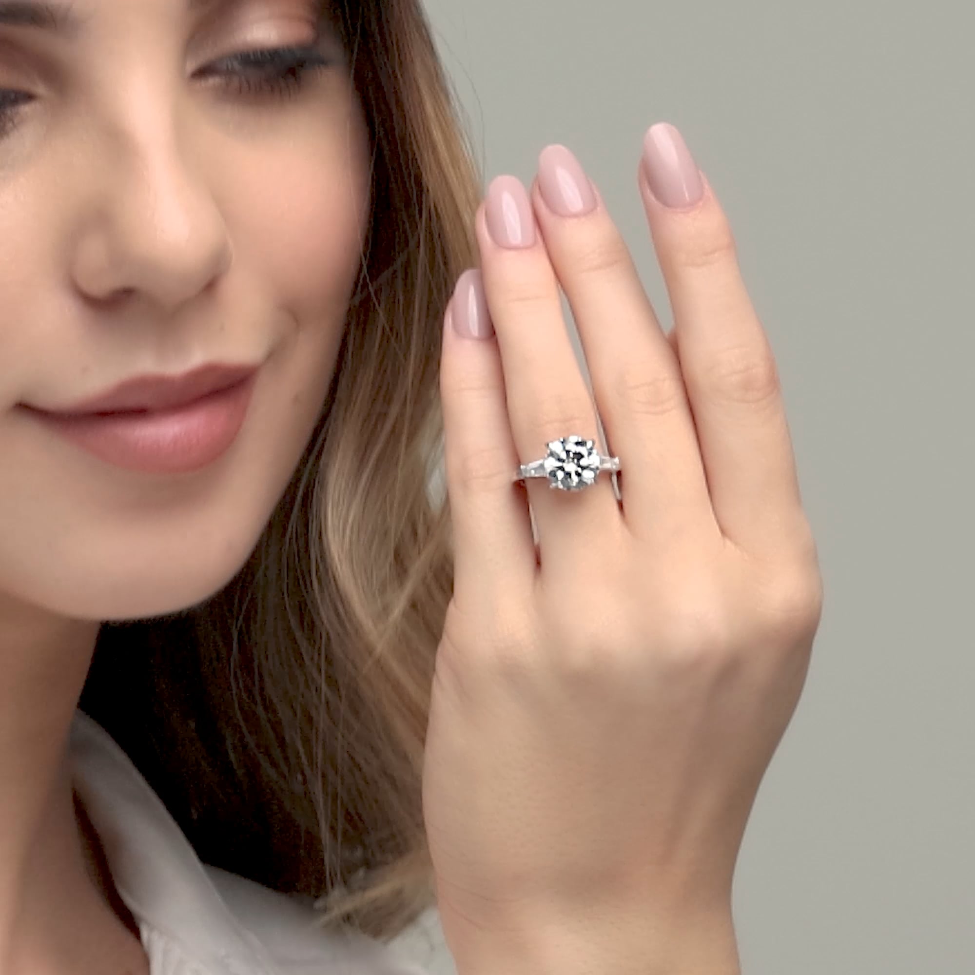 product video 2 for 3 3/4 ctw Round Lab Grown Diamond Three Stone Engagement Ring