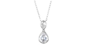 3.70 ct. t.w. CZ Jewelry Set: Drop Earrings and Pendant Necklace in Sterling Silver