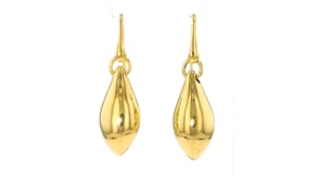 Italian 18kt Gold Over Sterling Oval Domed Drop Earrings