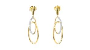 .10 ct. t.w. Diamond Double-Oval Drop Earrings in 18kt Gold Over Sterling