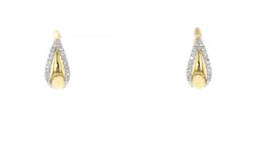 .15 ct. t.w. Diamond-Edge Hoop Earrings in 18kt Gold Over Sterling