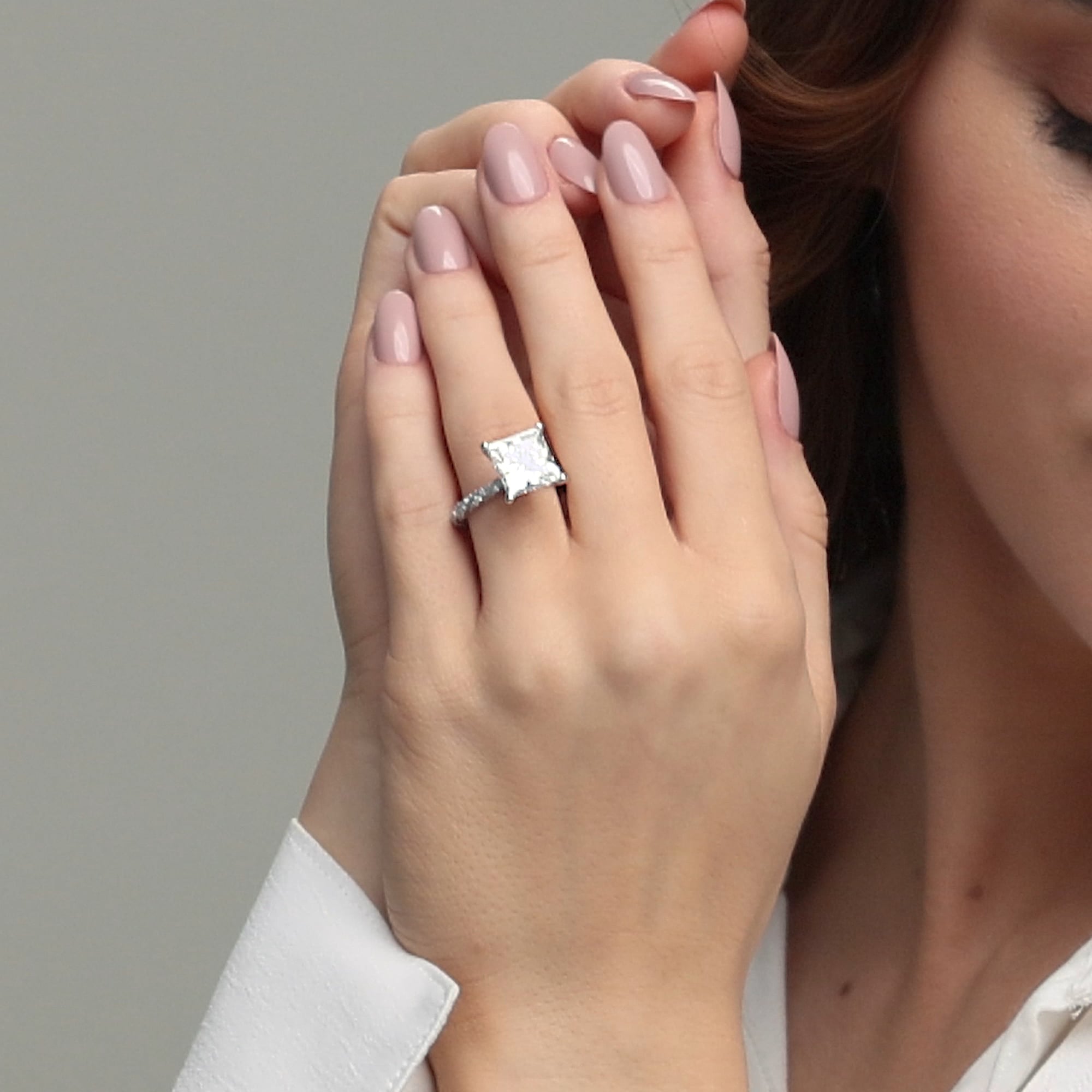 product video 2 for 8 2/5 ctw Princess Lab Grown Diamond Ribbon Engagement Ring