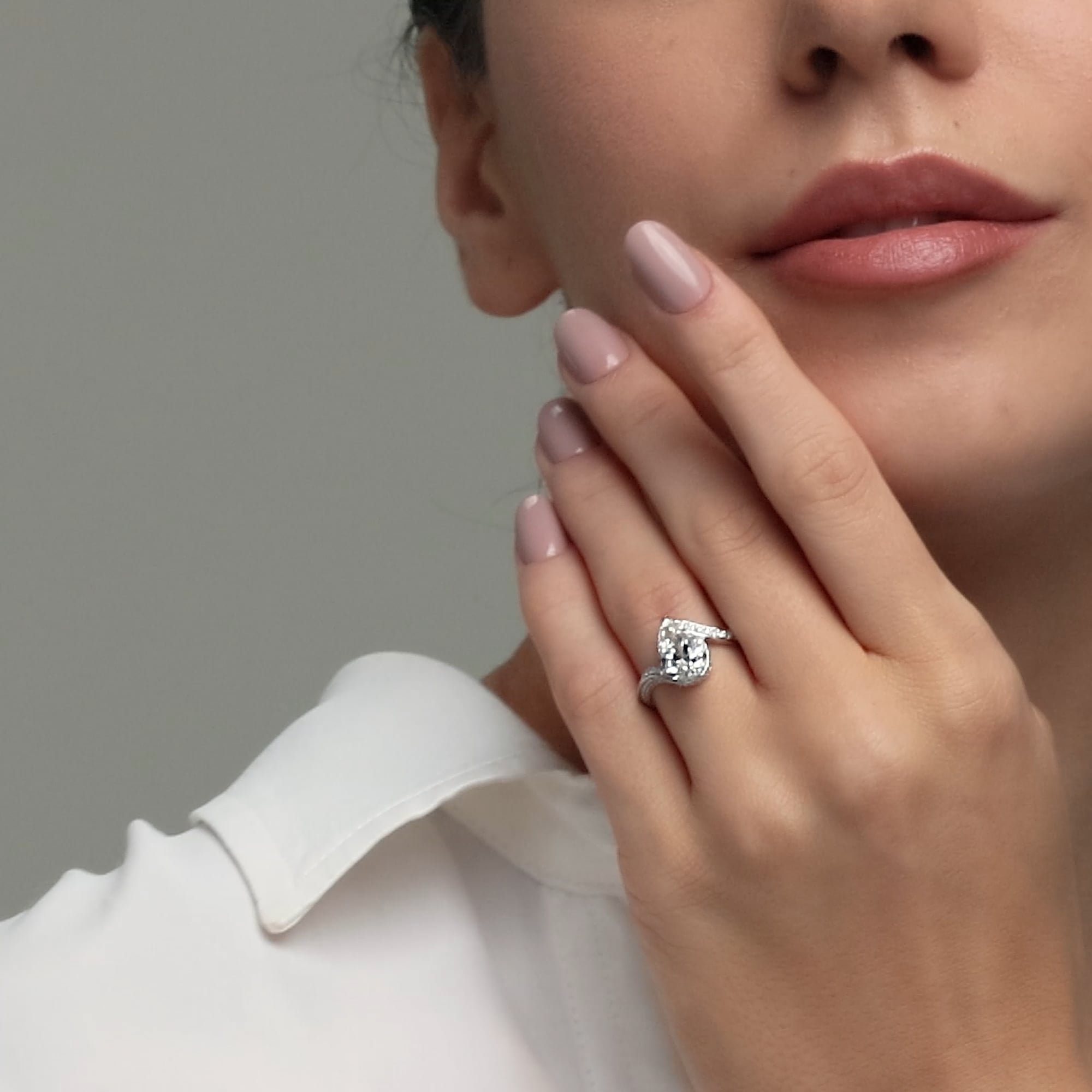 product video 2 for 2 1/2 ctw Pear Lab Grown Diamond Twisted Bypass Side Stone Engagement Ring