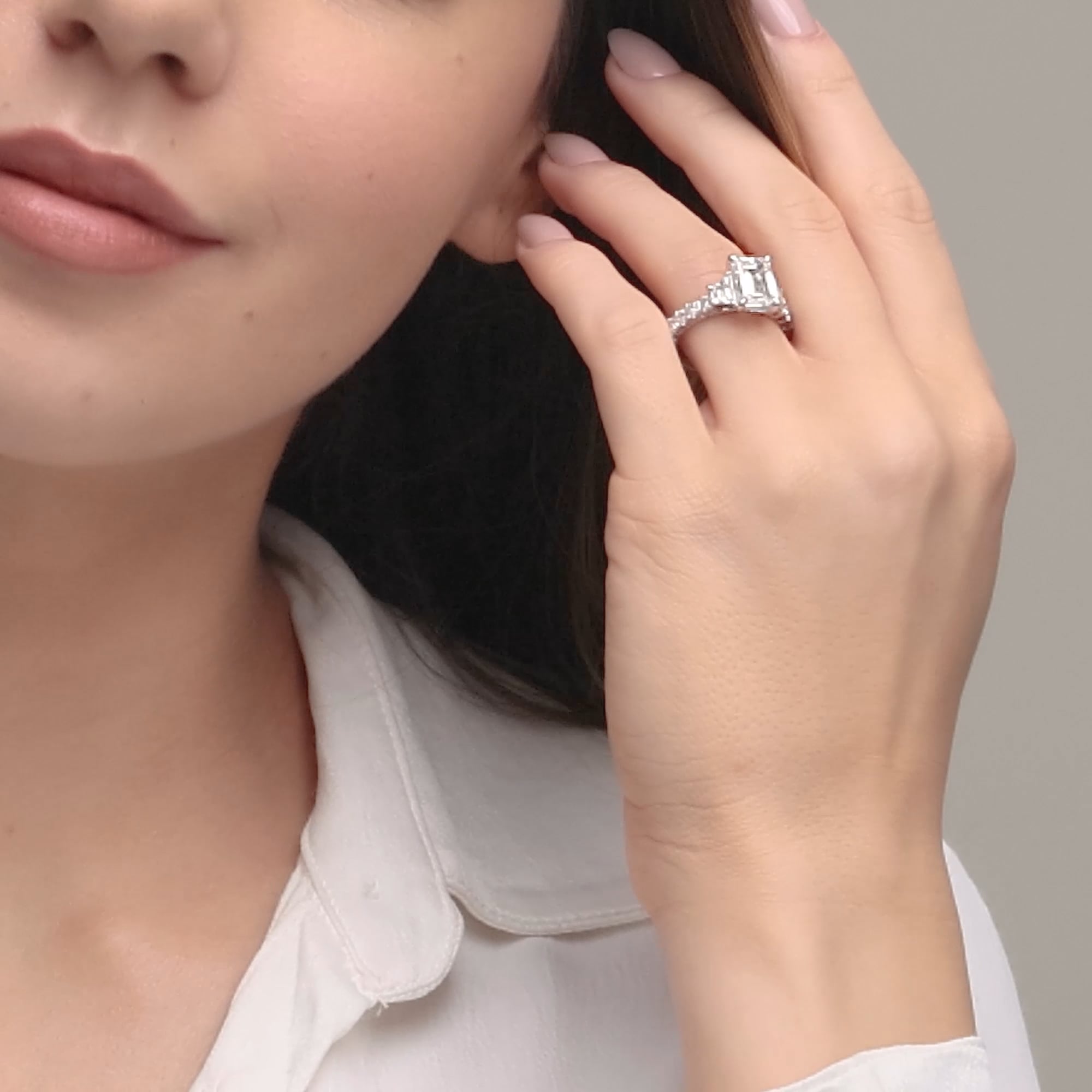 product video 2 for 8 1/4 ctw Emerald Lab Grown Diamond Bridal Set