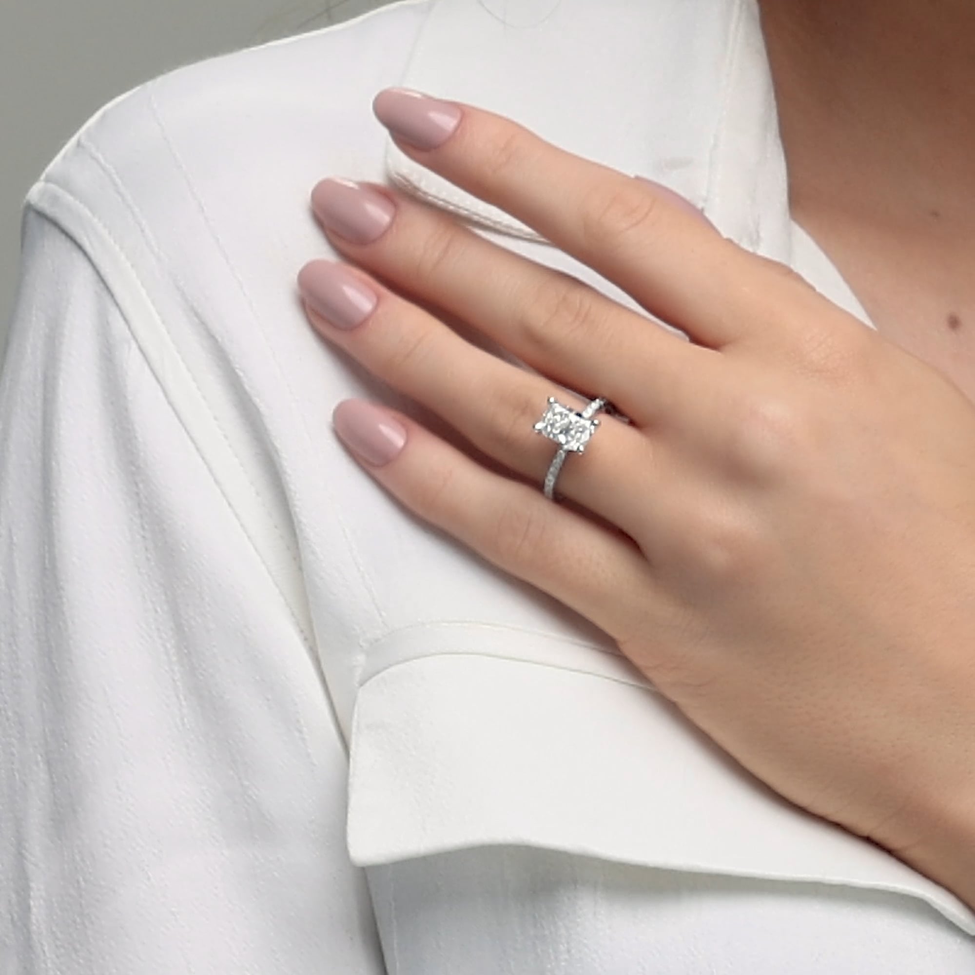product video 2 for 4 3/4 ctw Elongated Cushion Lab Grown Diamond Eternity Engagement Ring