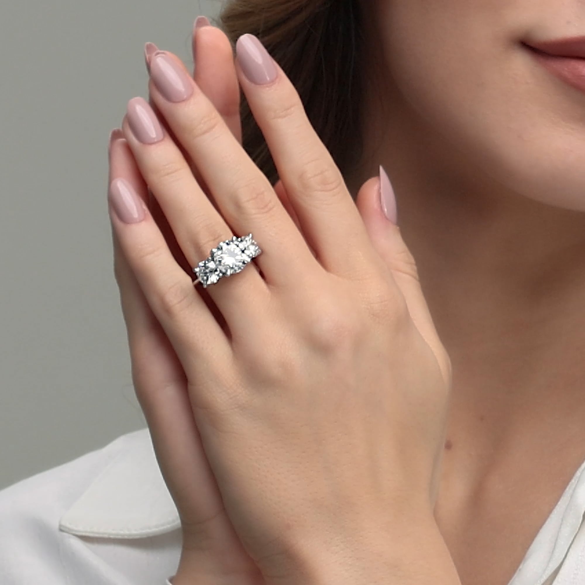 product video 2 for 7 ctw Round Lab Grown Diamond Three-Stone Ring