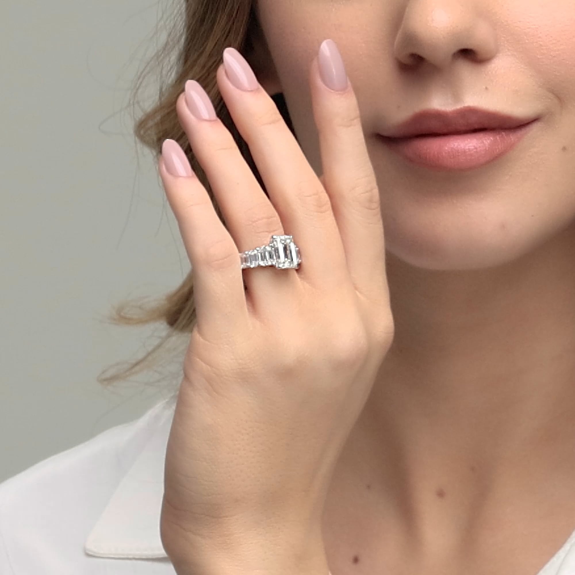 product video 2 for 6 7/8 ctw Emerald Lab Grown Diamond Engagement Ring