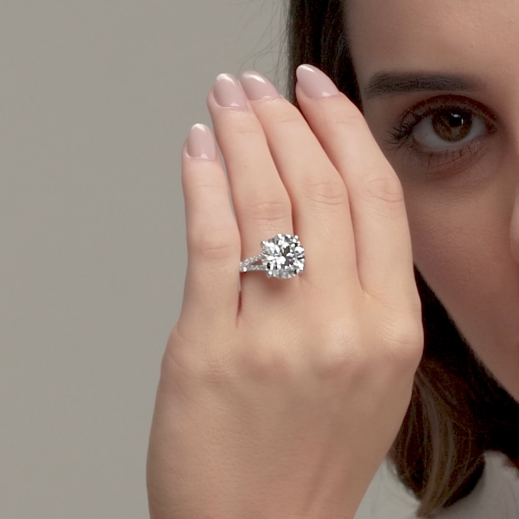 product video 2 for 6 2/3 ctw Round Lab Grown Diamond Split Shank Engagement Ring