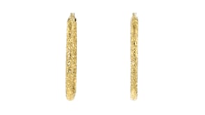 Italian 18kt Gold Over Sterling Hammered Rectangular Hoop Earrings