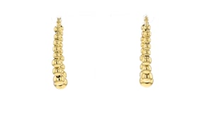 Italian 3-6mm 18kt Gold Over Sterling Bead Oval Hoop Earrings