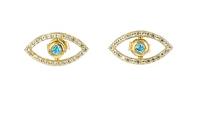 .90 ct. t.w. Multi-Gemstone Jewelry Set: Evil Eye Earring Jackets with Interchangeable Studs in 18kt Gold Over Sterling