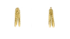 Italian 18kt Gold Over Sterling Two-Row Hoop Earrings