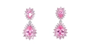 Italian 5.10 ct. t.w. Simulated Pink Sapphire Drop Earrings in Sterling Silver