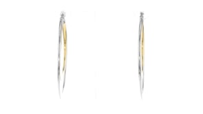 Italian Sterling Silver and 18kt Gold Over Sterling Double-Hoop Earrings