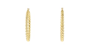 Italian 18kt Gold Over Sterling Beaded Hoop Earrings