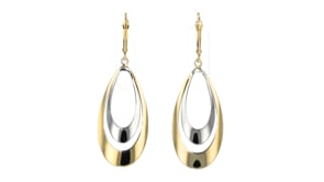 14kt Two-Tone Gold Teardrop Earrings