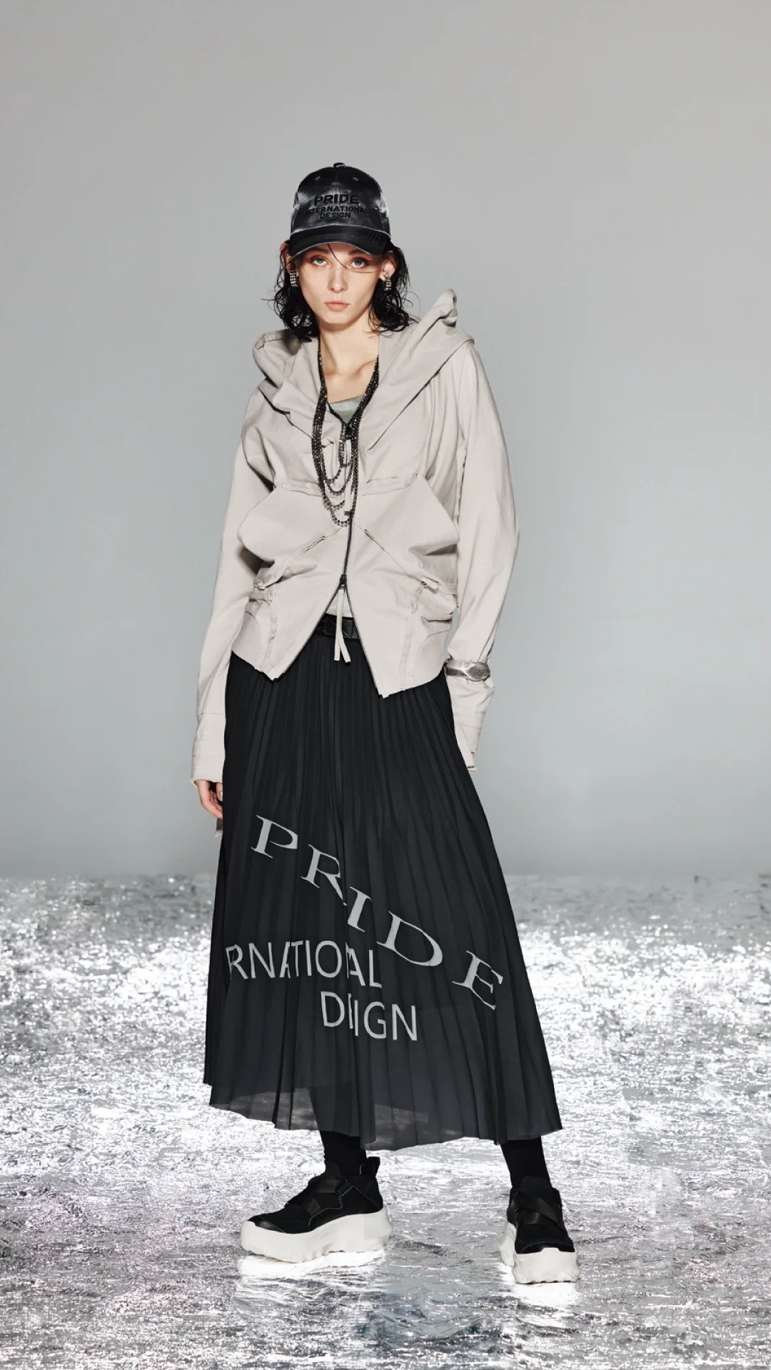 プライド・メモリータフタ＆レザー スカート PRIDE タフタストレッチスカート プライド・メモリータフタ＆レザー