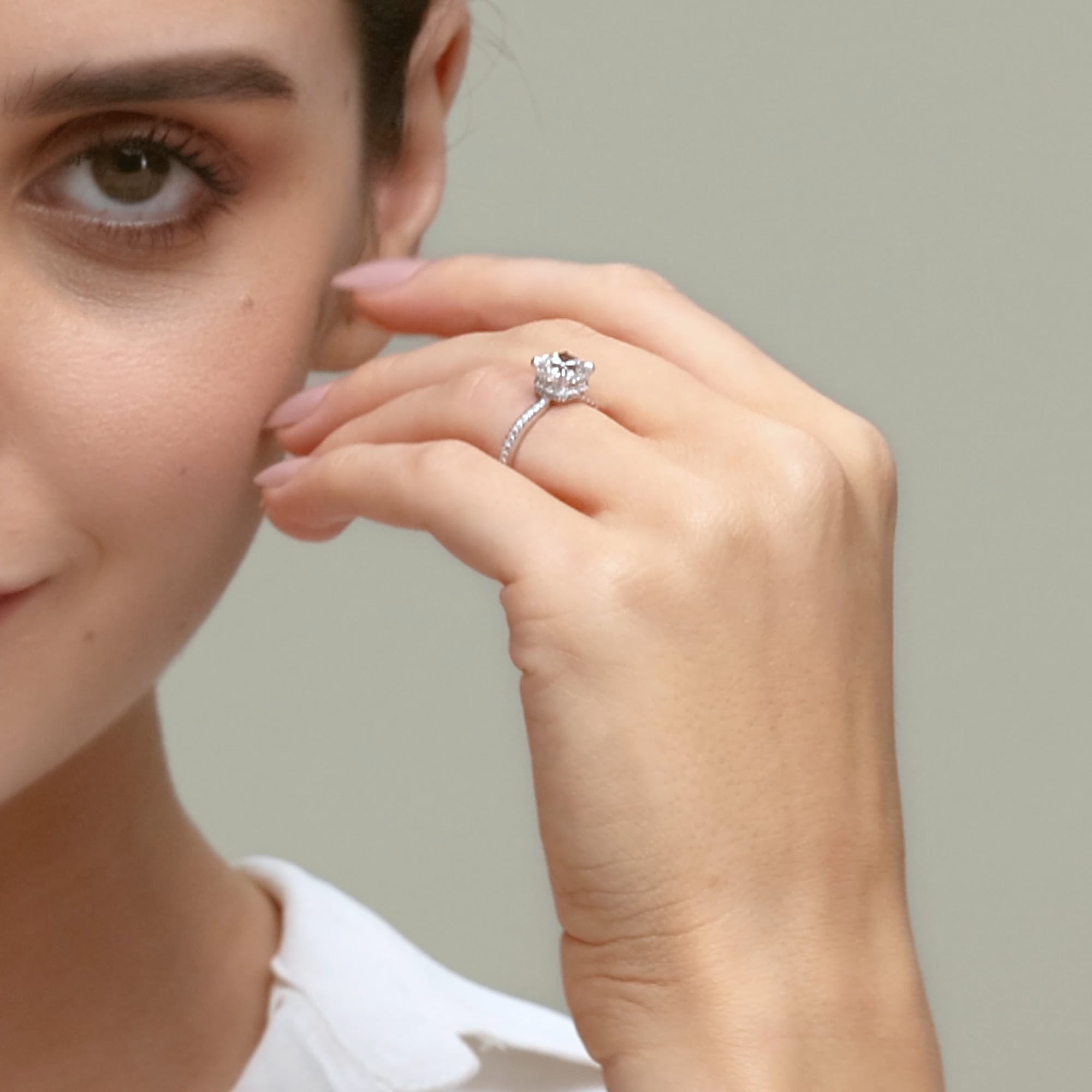 product video 2 for 3 3/8 ctw Cushion Lab Grown Diamond Double Hidden Halo Engagement Ring