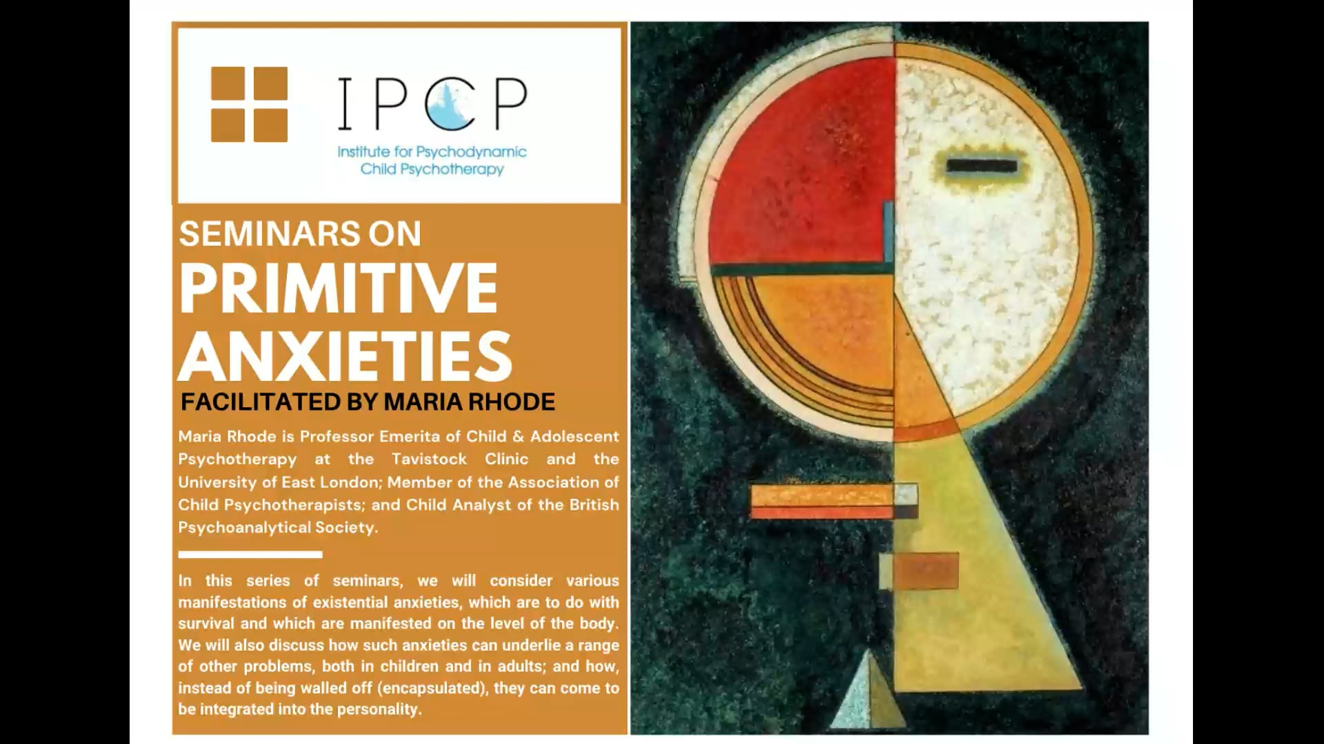 Seminar 5: Encapsulation of primitive anxieties: The reliance on self-generated sensation.