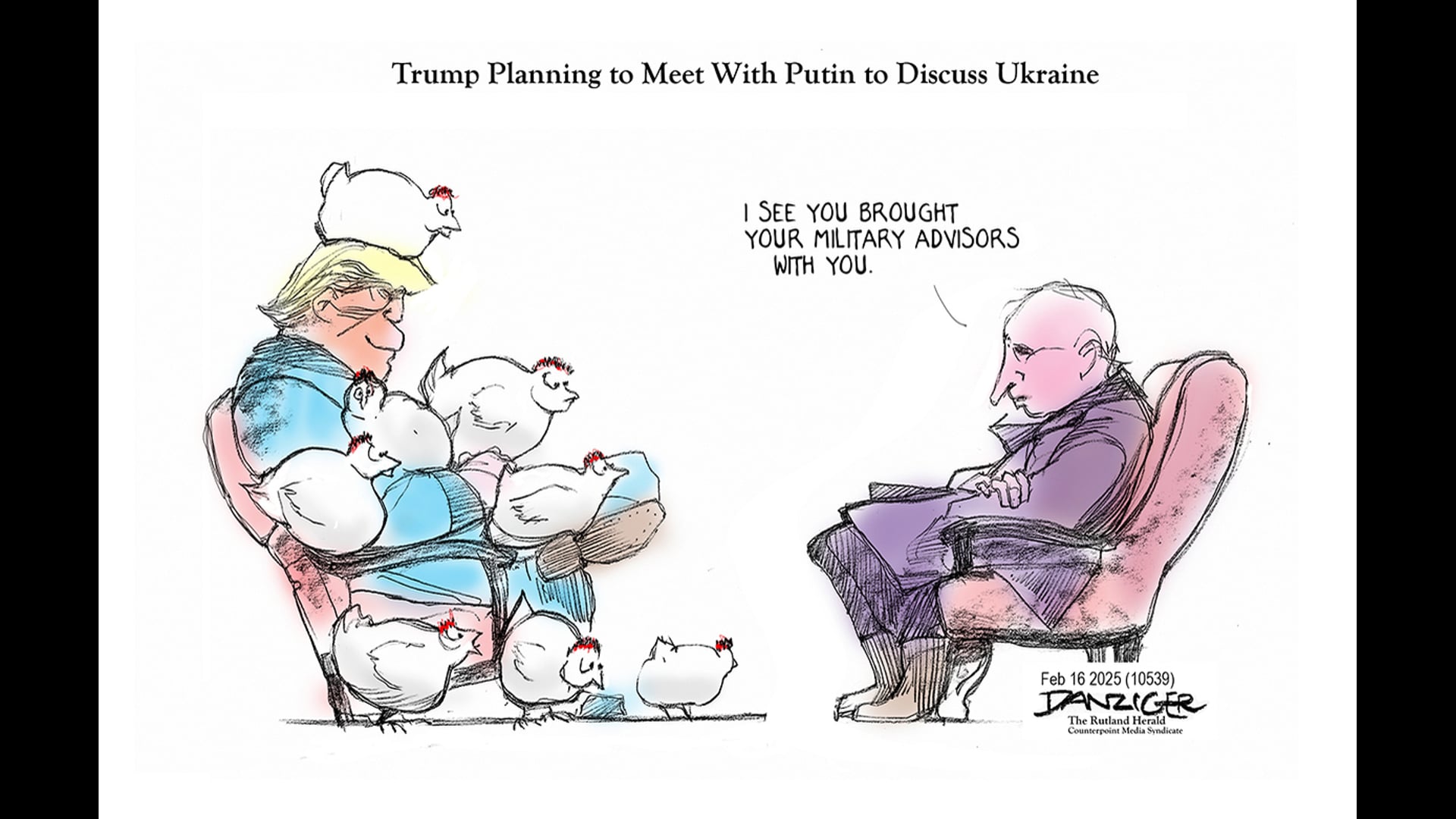 Danziger Live-Cartoon: Trump Putin