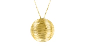 Italian 18kt Gold Over Sterling Ridged Circle Necklace