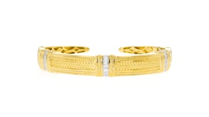 .25 ct. t.w. Diamond Cuff Bracelet in 18kt Gold Over Sterling