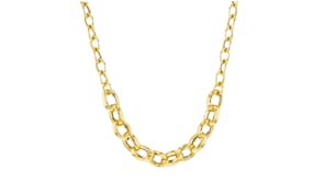Italian 18kt Gold Over Sterling 7mm and 10mm Cable-Link Necklace