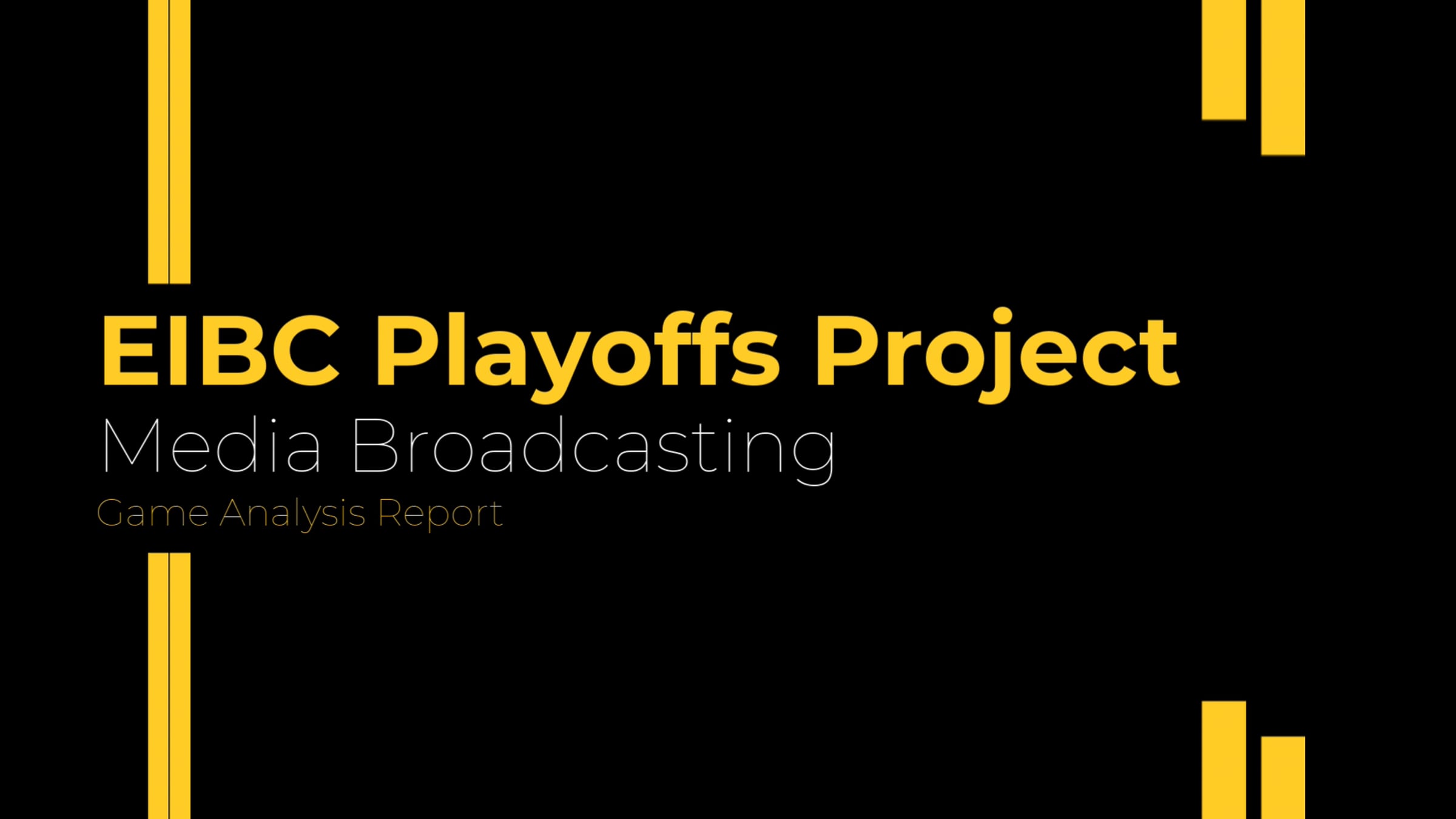 EIBC Playoff Game Analysis Project | Videos & Movies on Vimeo