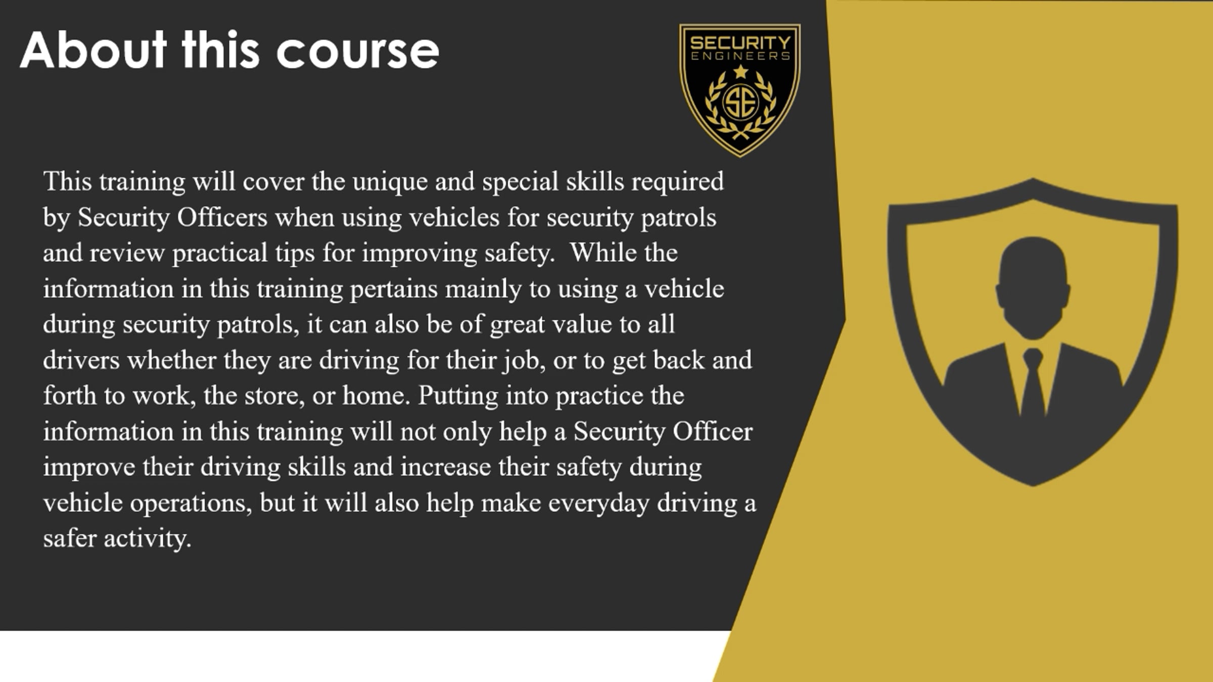 Security Engineers Safety Driver Training Course | Videos & Movies on Vimeo