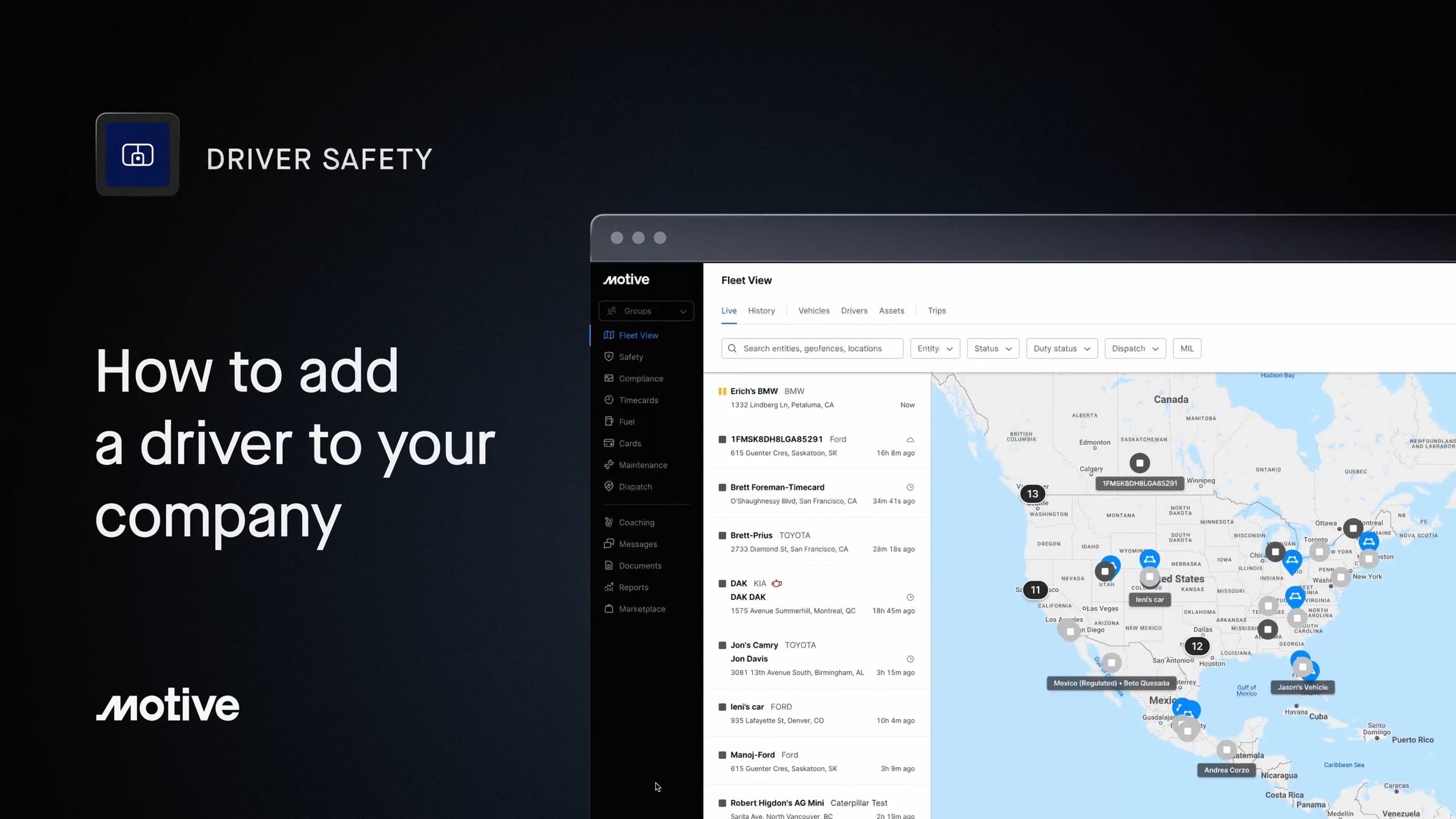 How to Add a Driver in the Motive Fleet Dashboard | Videos & Movies on ...
