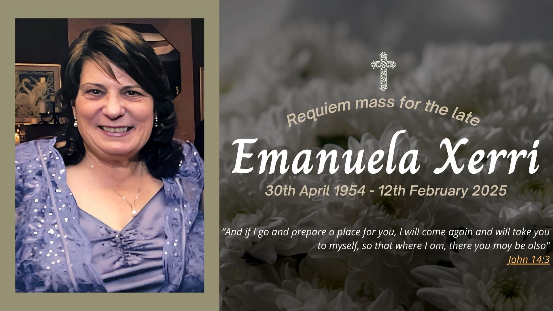 Funeral livestream of the late Emanuela Xerri